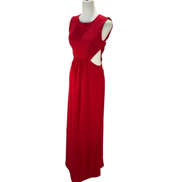 BCBGMAXAZRIA Red Cutout Back Gown - Picture 2 of 10